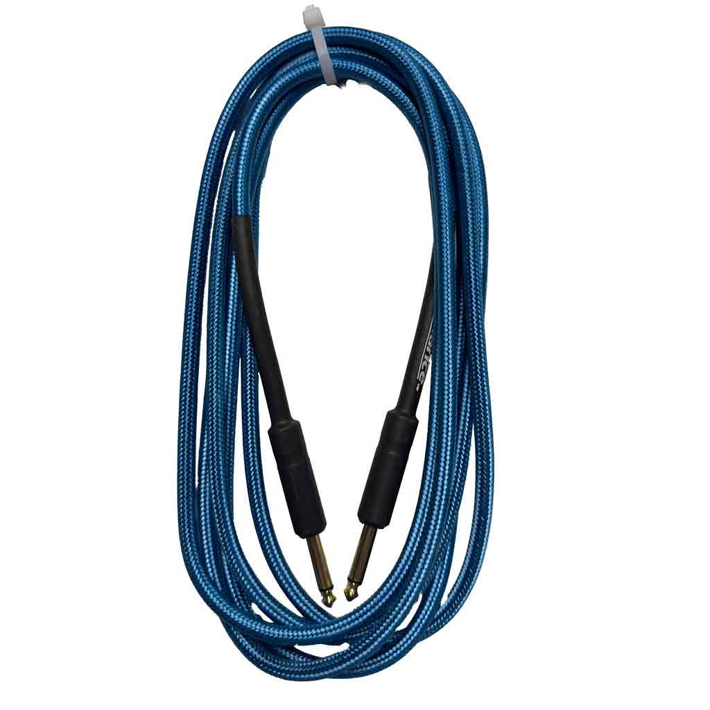 Cloth Covered Instrument Cables - Guitar Lead-10'-Blue-Andy's Music