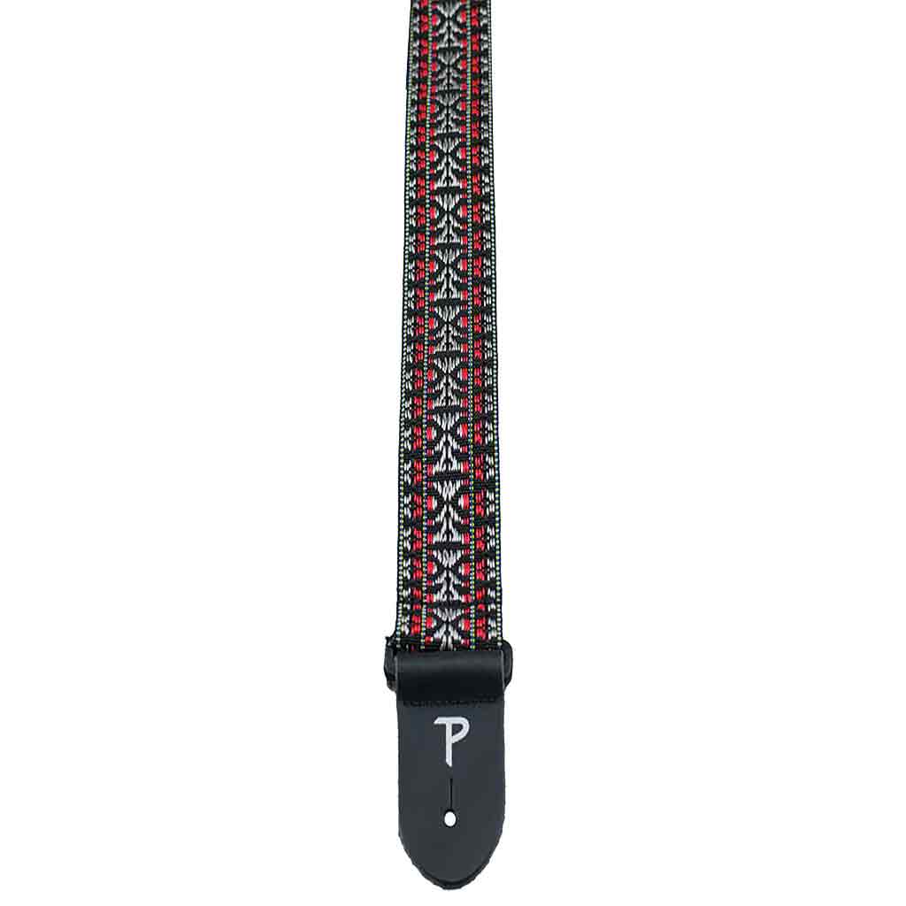 Perris Leather 2-inch Hootenanny Guitar Strap - Silver/Red-Andy's Music