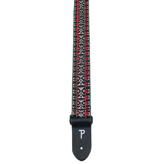 Perris Leather 2-inch Hootenanny Guitar Strap - Silver/Red-Andy's Music