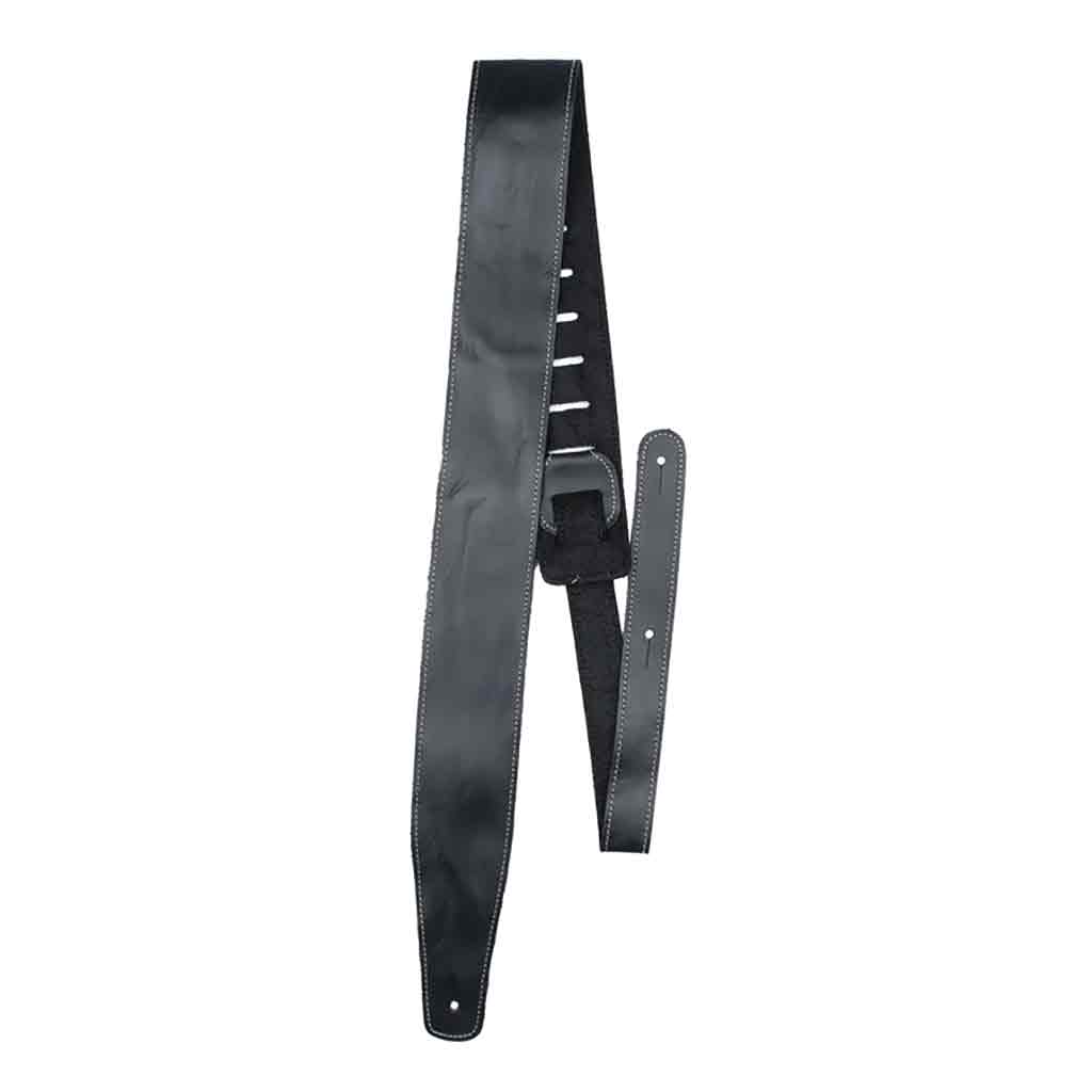 Perri's Leather 2.5" Black Baseball Leather Guitar Strap - SP25S7048-Andy's Music