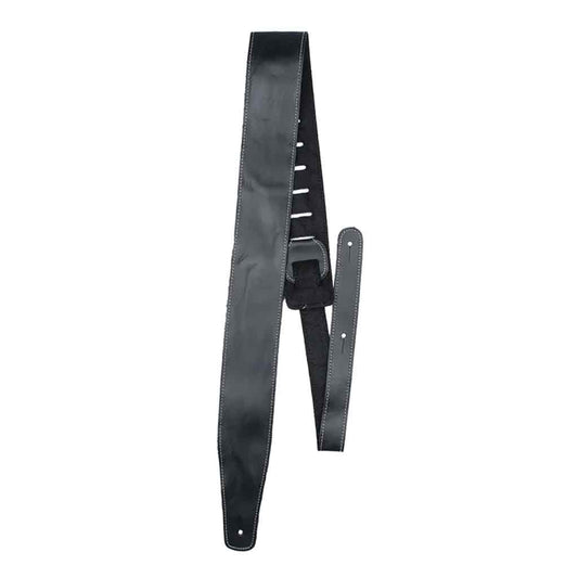 Perri's Leather 2.5" Black Baseball Leather Guitar Strap - SP25S7048-Andy's Music