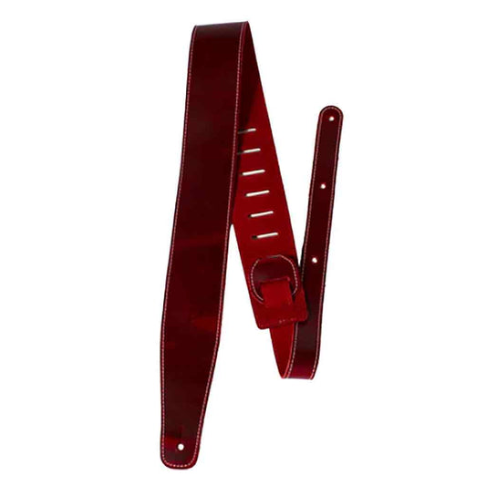 Perri's Leather 2.5" Red Baseball Leather Guitar Strap - SP25S7163-Andy's Music