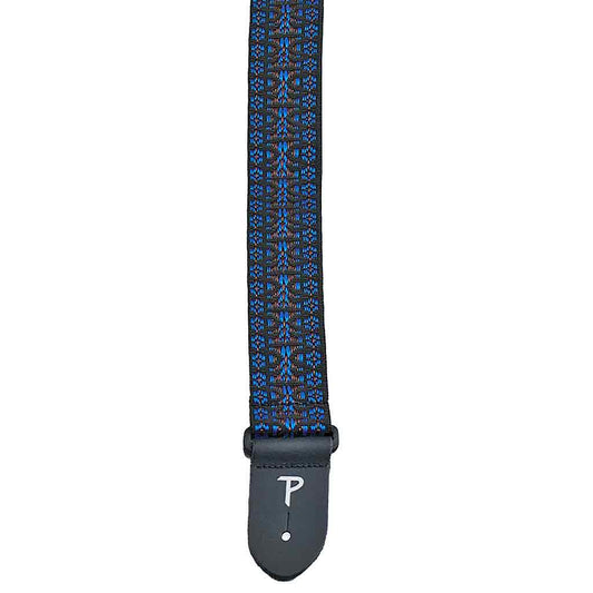 Perri's Leather NWSH289 2" Hootenanny Guitar Strap - Blue/Black-Andy's Music