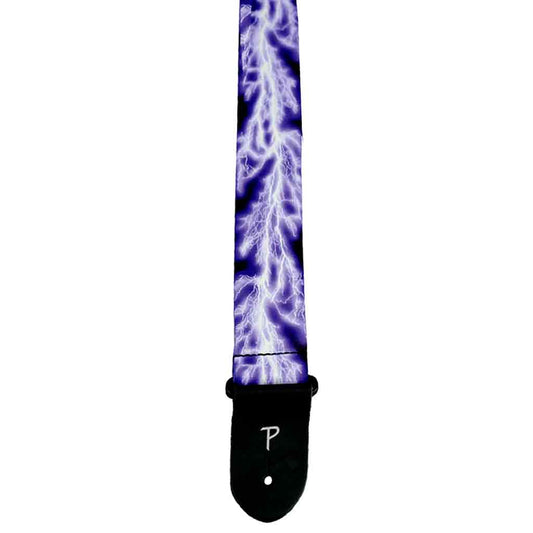 Perri's Leather Purple Lightning Bolt 2" Polyester Guitar Strap-Andy's Music