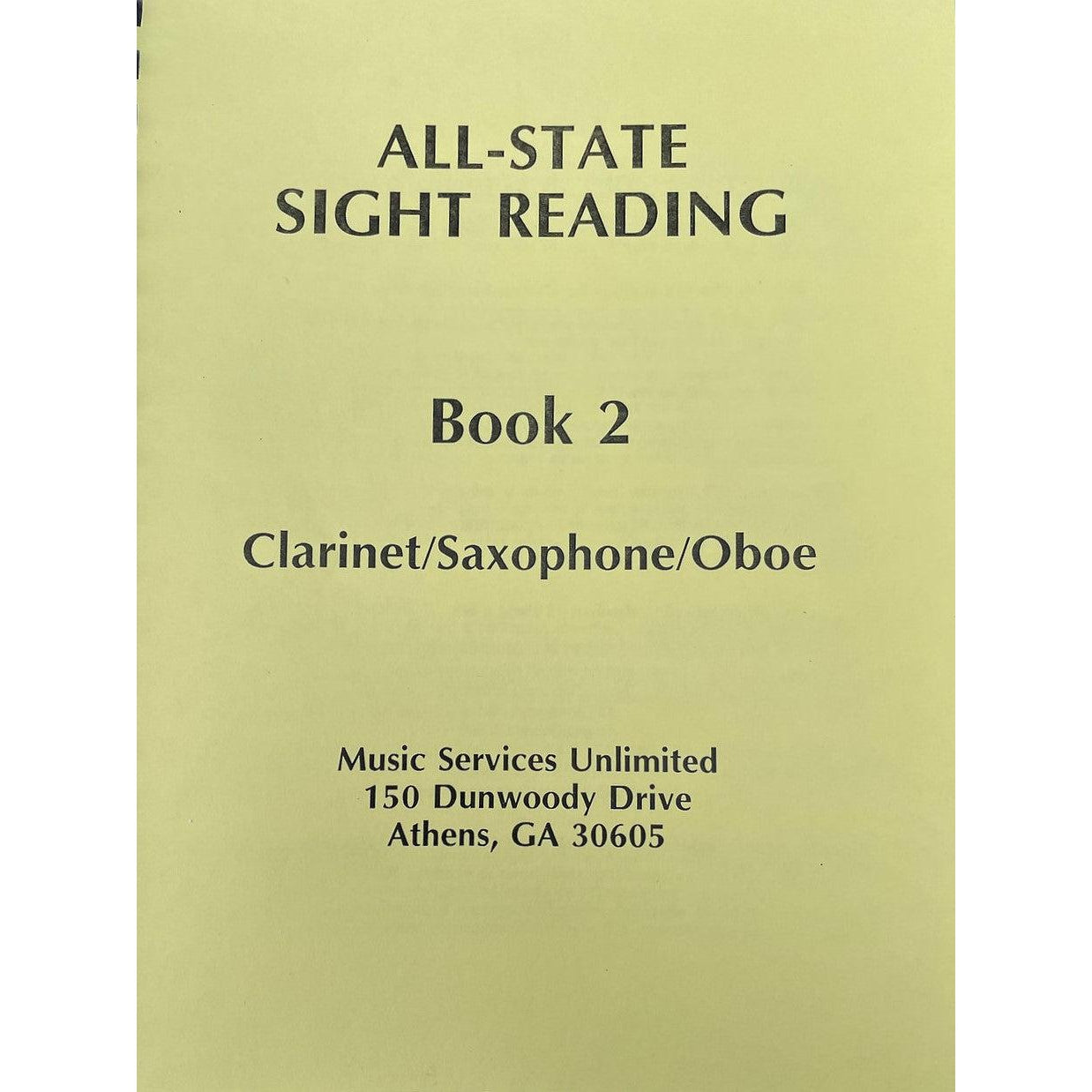 All-State Sight Reading-Clar/Sax/Oboe-Andy's Music