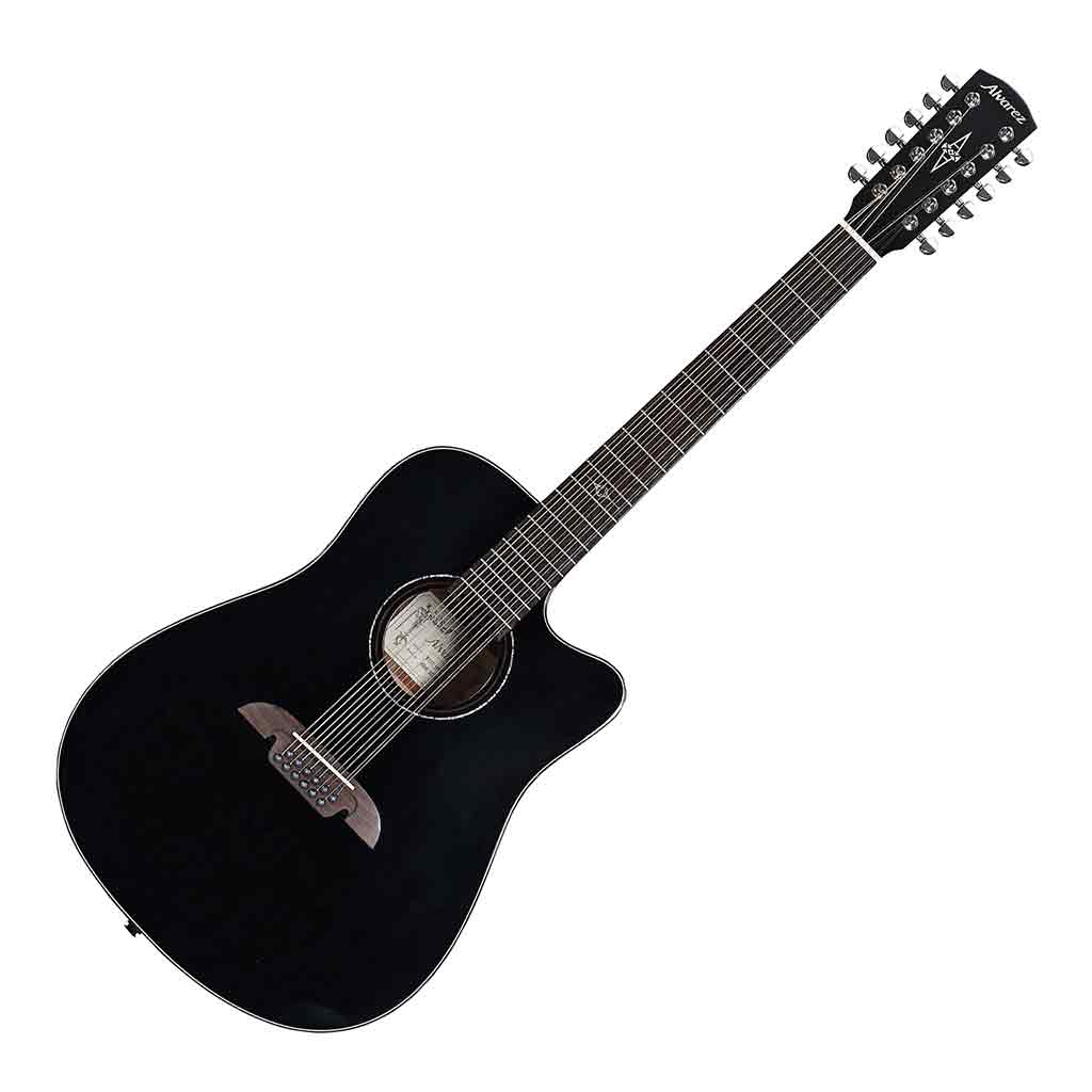 Alvarez Artist AD6012CEBK 12-String Guitar - Gloss Black Finish-Andy's Music