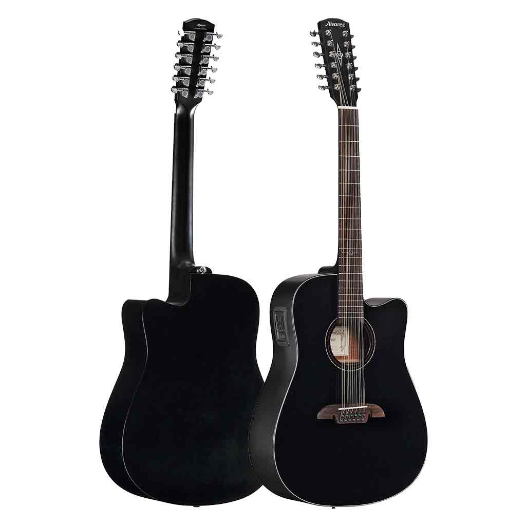 Alvarez Artist AD6012CEBK 12-String Guitar - Gloss Black Finish-Andy's Music