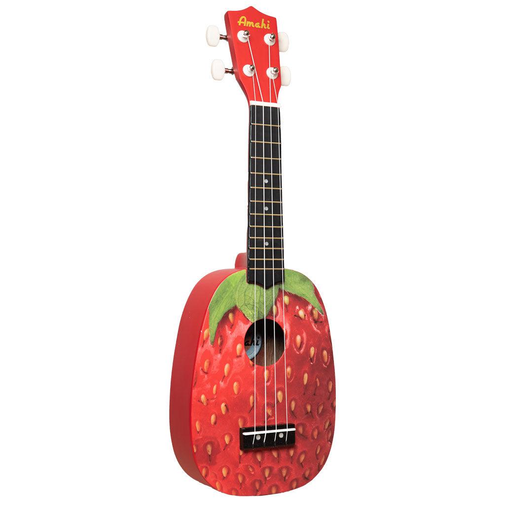 Amahi DDUK Tropical Series Soprano Ukulele With Bag-Strawberry Design-Andy's Music