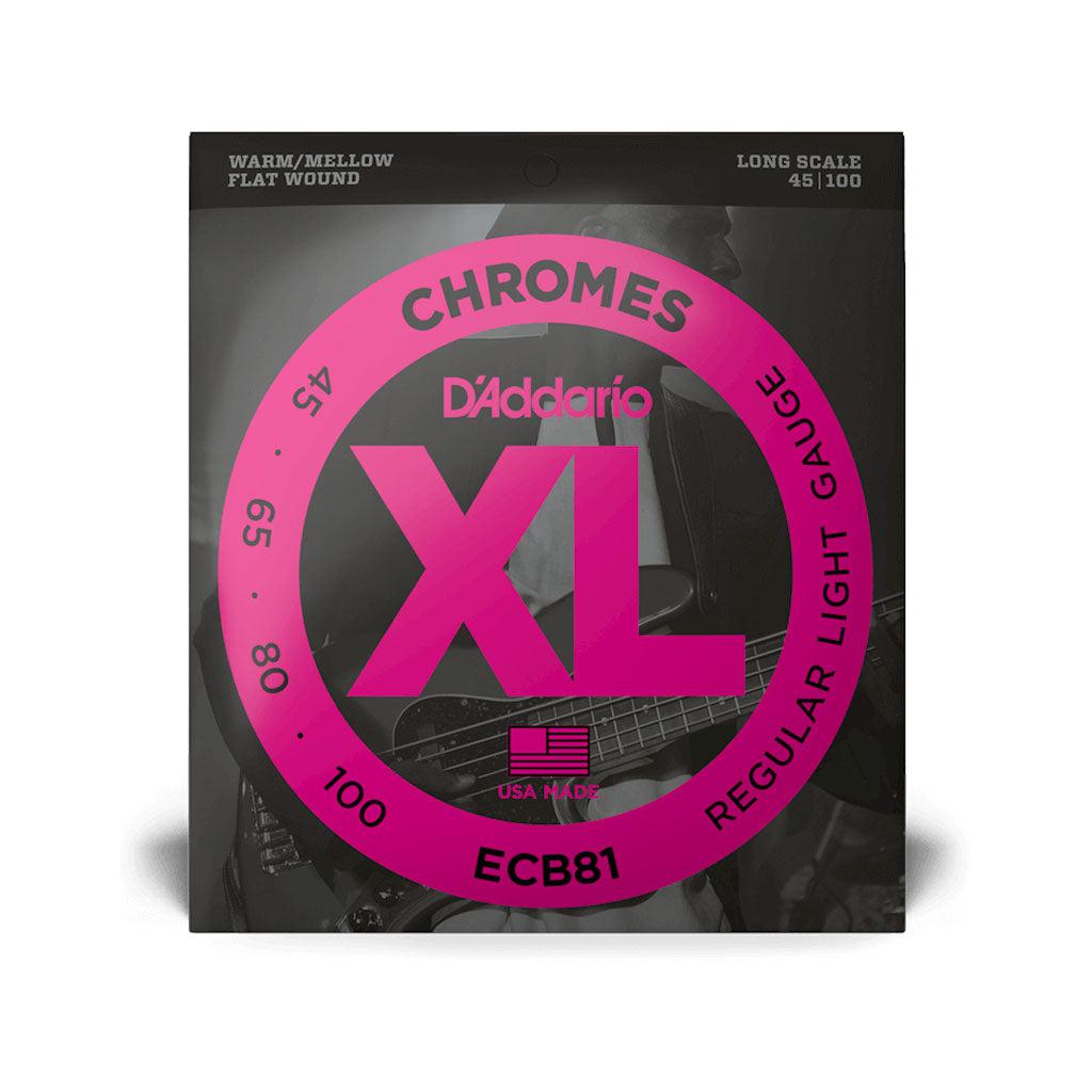 D'Addario Chromes Long Scale Bass Strings 45-100 ECB81-Andy's Music