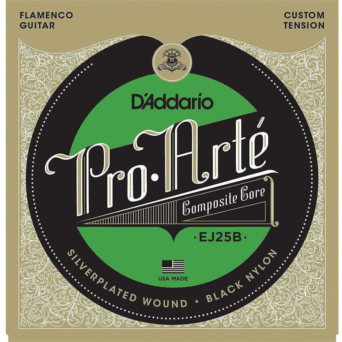 D'Addario EJ25B Pro-Arté Black Nylon Composite, Flamenco-Andy's Music