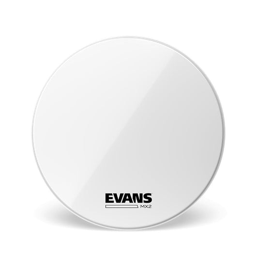 Evans MX2 White Marching Bass Drumheads-Andy's Music