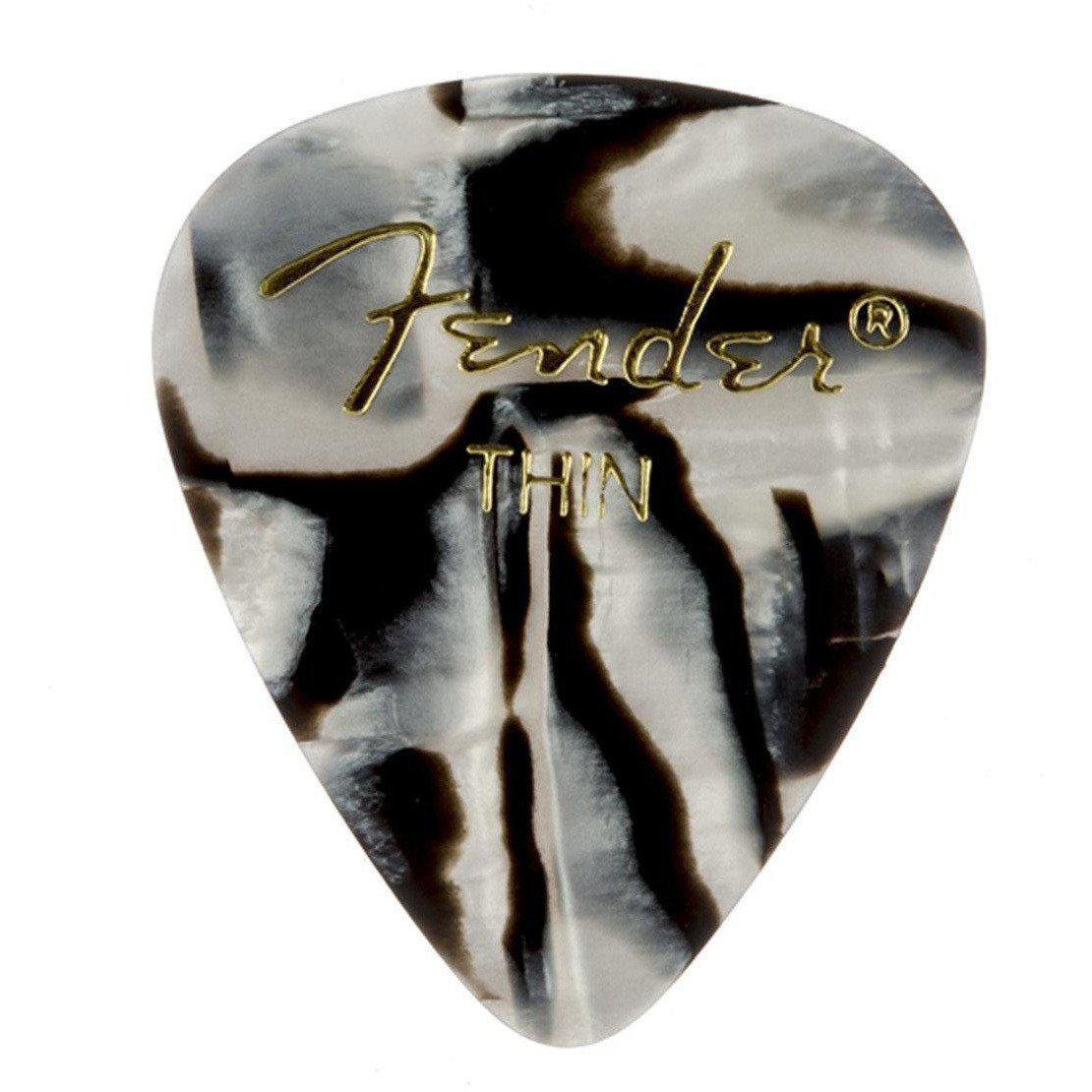 Fender 351 Shape Graphic Picks 12 Per Pack-Thin-Zebra-Andy's Music