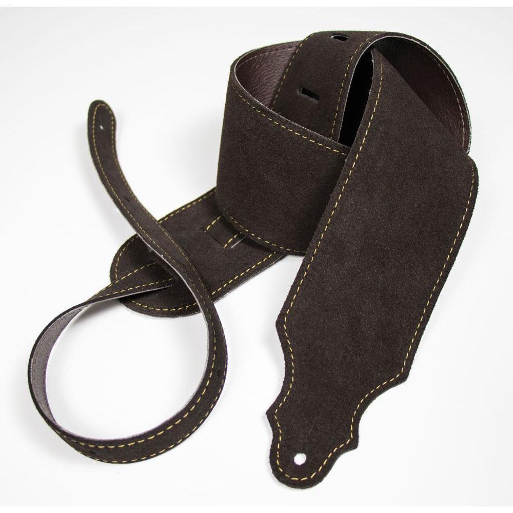 Franklin 3" Chocolate Suede Buck/Backing Guitar Strap - 3CCHG-Andy's Music