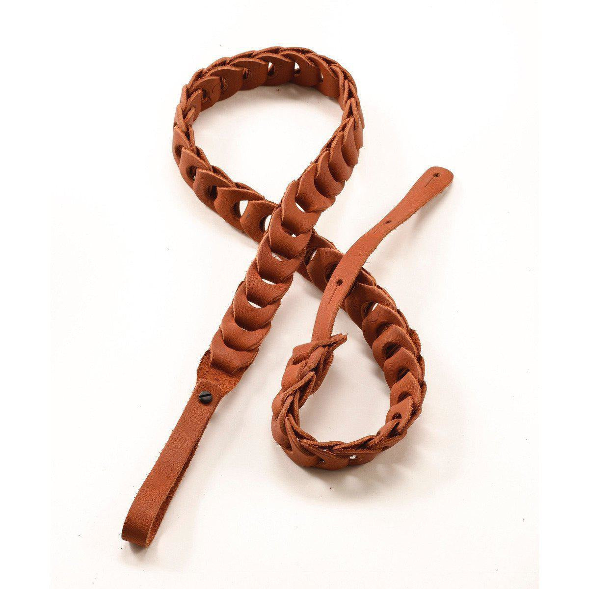 Franklin Mandolin Strap Handmade Link-Caramel-Andy's Music