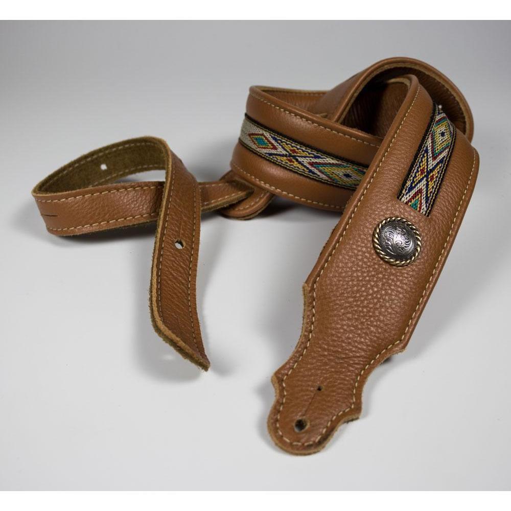 Franklin Southwest Padded Leather Guitar Strap-Caramel-Andy's Music