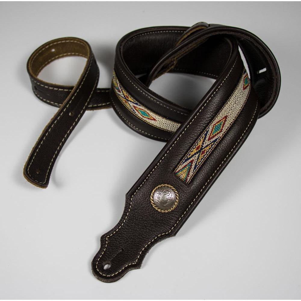Franklin Southwest Padded Leather Guitar Strap-Chocolate-Andy's Music