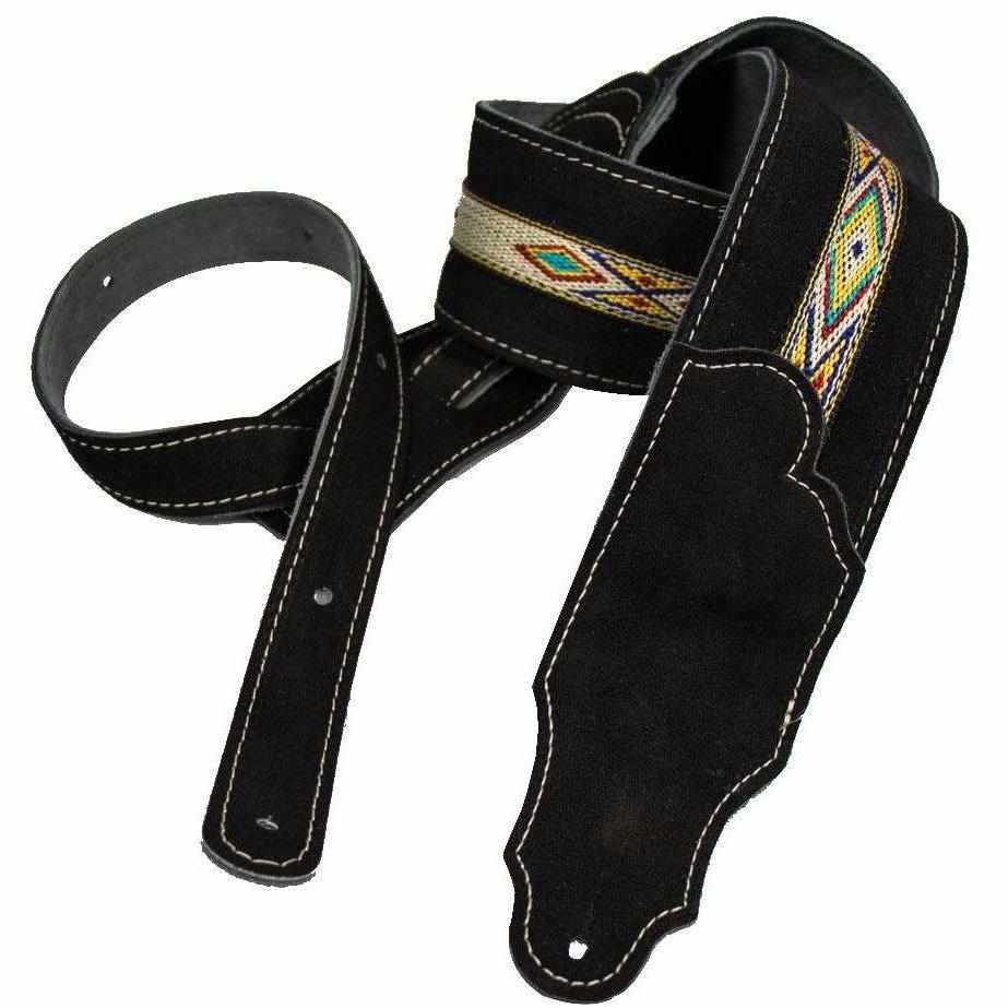 Franklin Southwest Suede Guitar Strap-Black-Andy's Music