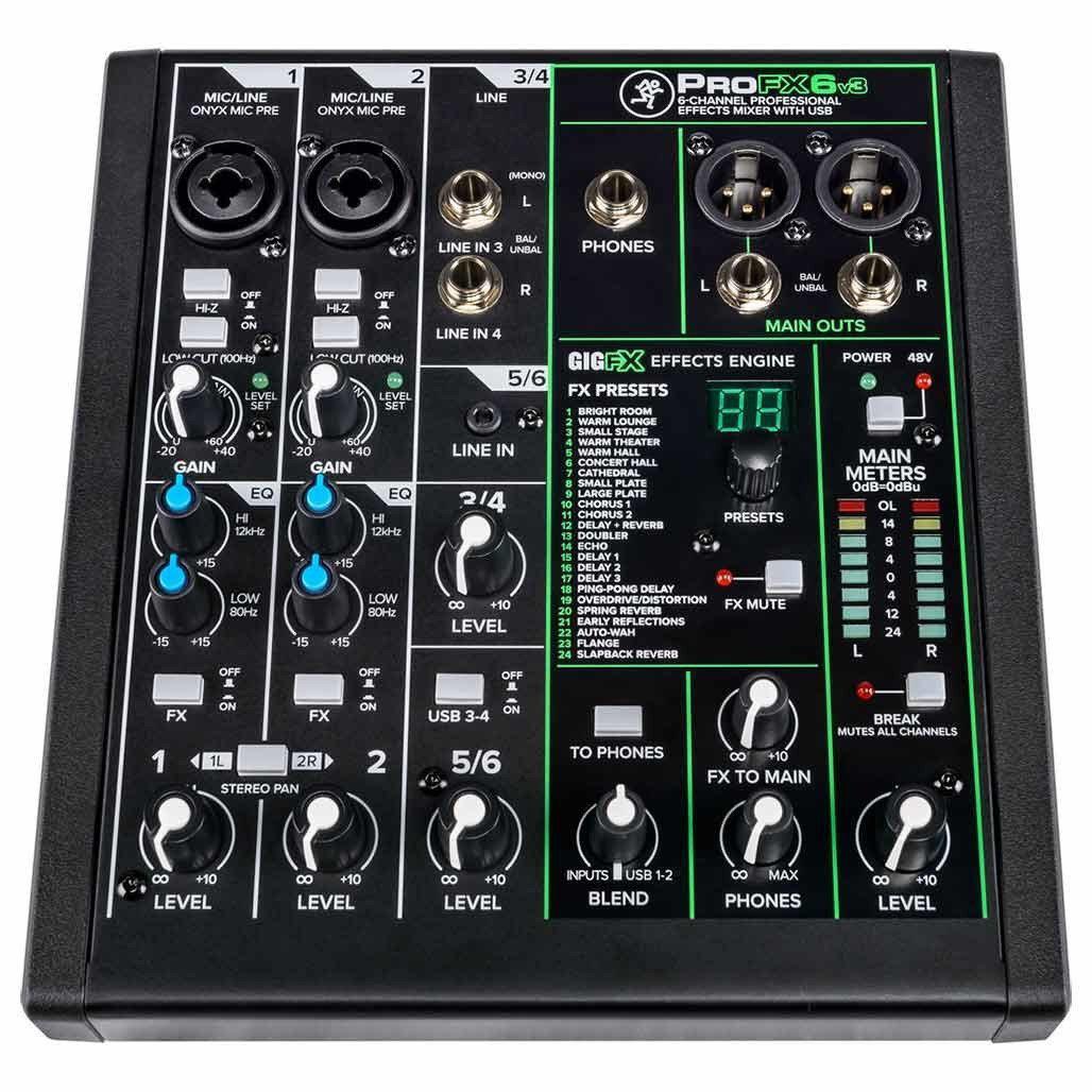 Mackie ProFX6v3 6-Channel Effects Mixer With USB-Andy's Music