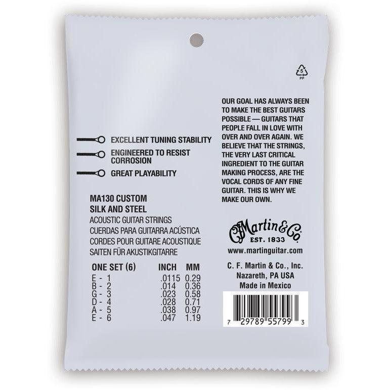 Martin MA130 SP Authentic Acoustic Silk & Steel Guitar Strings-Andy's Music