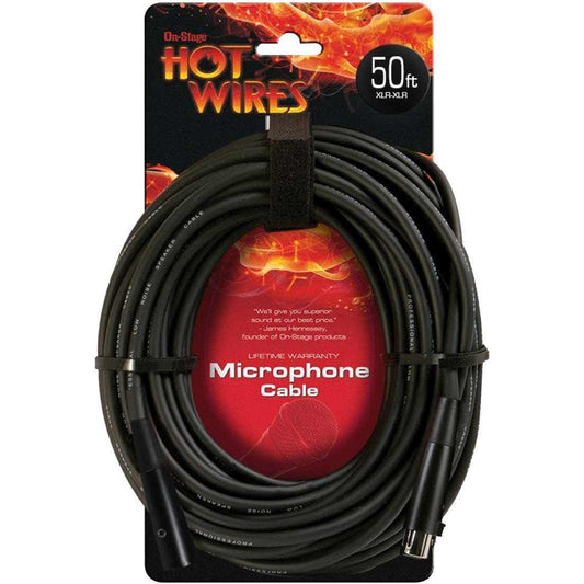 On-Stage Hot Wires Microphone Cables XLR-XLR-50'-Andy's Music