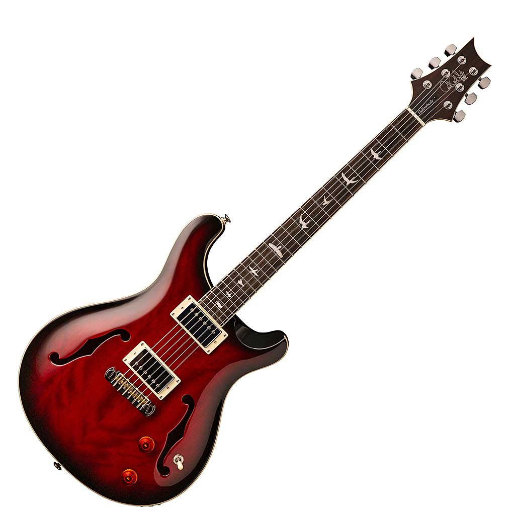 PRS SE Hollowbody Standard Electric Guitar With Case Fire Red Burst-Andy's Music