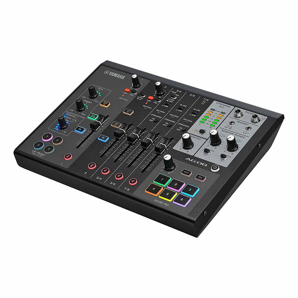 Korrespondent Mængde af th Yamaha AG08 Live Streaming Mixer and USB Interface IOS/Mac/PC – Andy's Music