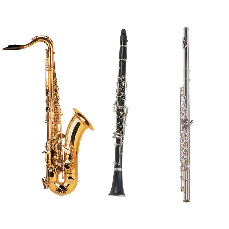 Woodwind Band Instruments - Piccolo, Flute, Oboe, Clarinet, Saxophone