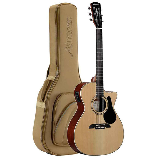 Alvarez RG26CEDLX Cutaway Acoustic Electric Guitar Bundle With Deluxe Bag-Natural-Andy's Music