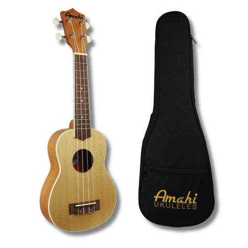 Amahi UKS-2 Soprano Spruce & Mahogany Ukulele