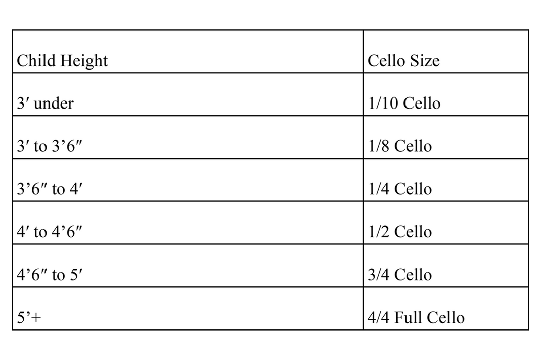 Orchestra Instrument Sizing Guide Andy's Music