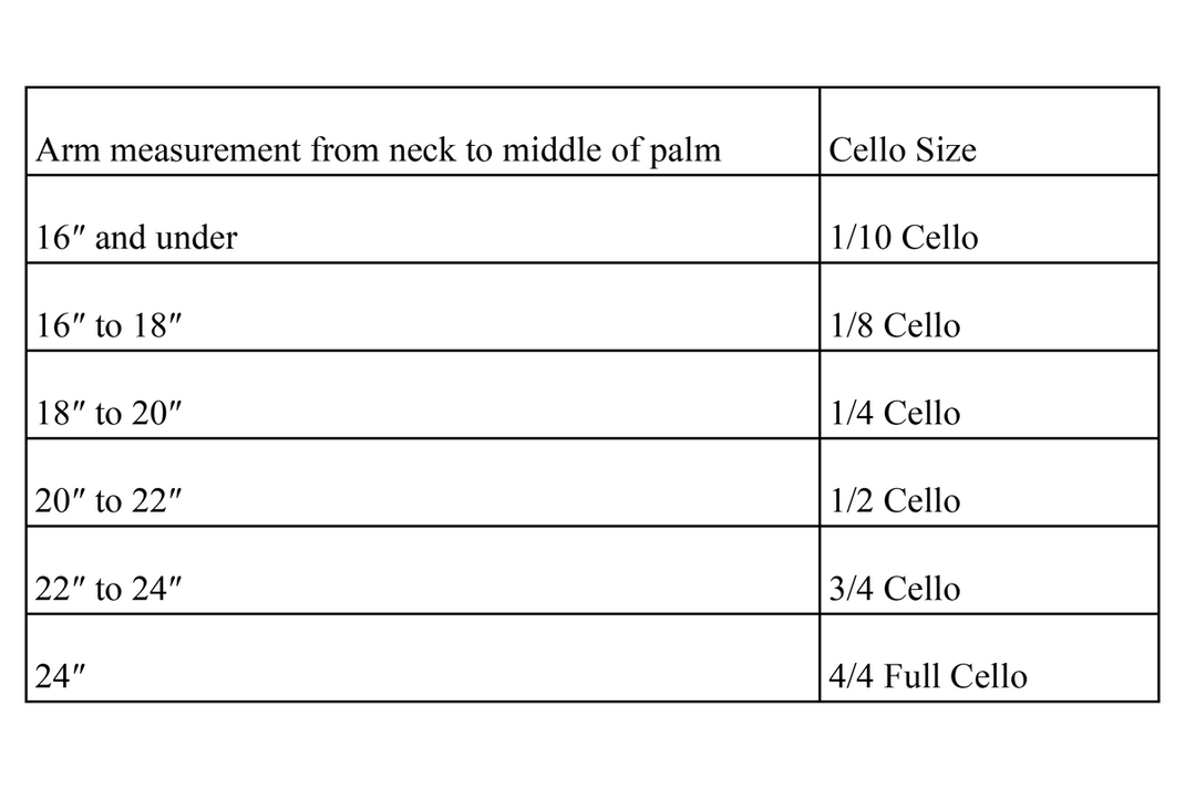 Orchestra Instrument Sizing Guide Andy's Music