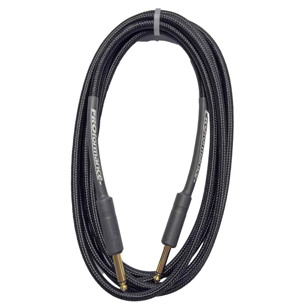 Cloth Covered Instrument Cables - Guitar Lead-10'-Black-Andy's Music