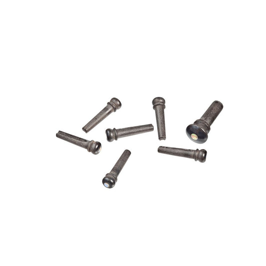 D'Addario Ebony/Abalone Bridge Pin Set PWPS2-Andy's Music