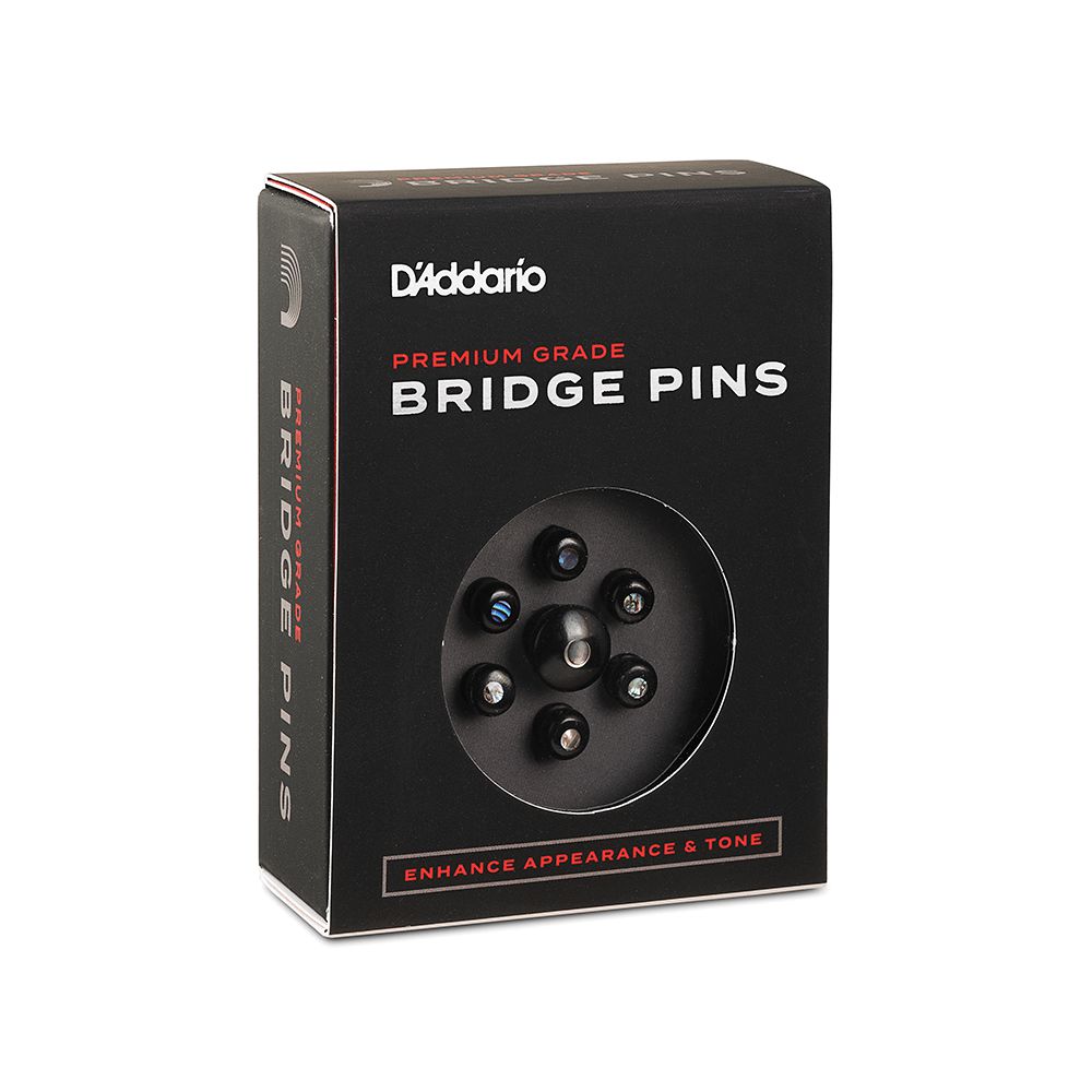 D'Addario Ebony/Abalone Bridge Pin Set PWPS2-Andy's Music
