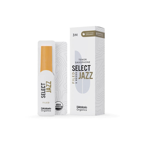 D'Addario Organic Select Jazz Filed Tenor Sax Reeds 3.0 Med 5-pack