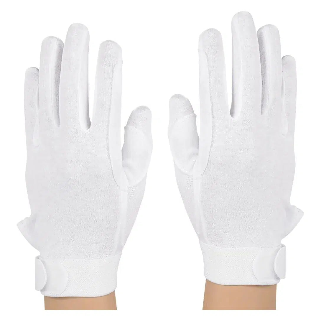 Deluxe Cotton Military Gloves (Pair)-White-Large-Andy's Music
