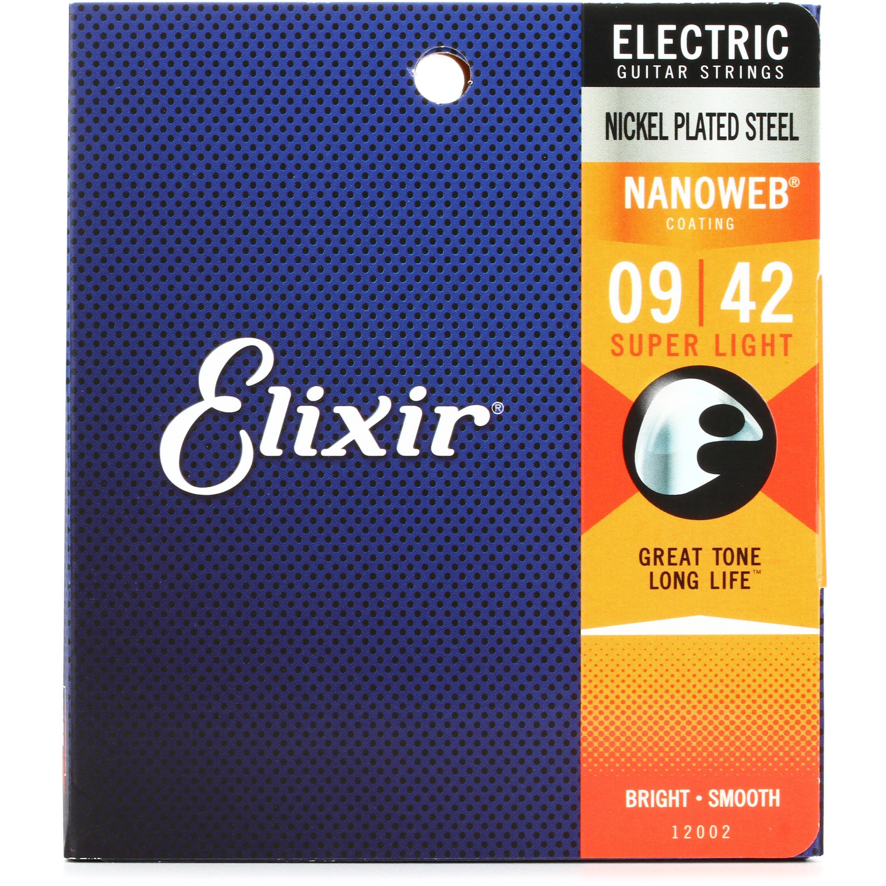 Elixir Nanoweb Electric Guitar String Set Super Light .009-.042