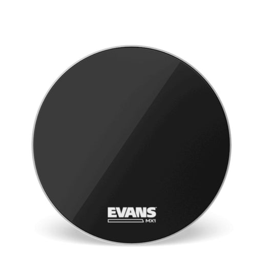 Evans MX1 Black Marching Bass Drumhead-Andy's Music