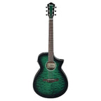Ibanez AEWC16QA Acoustic Electric Guitar-Transparent Emerald Burst-Andy's Music