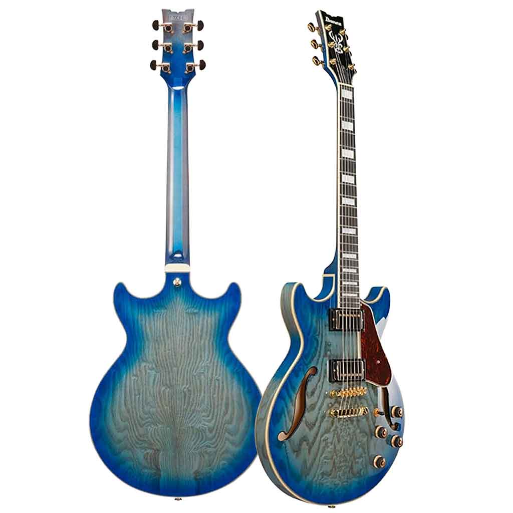 Ibanez AM93QA Artcore Semi Hollow Body Electric Guitar Jet Blue Burst