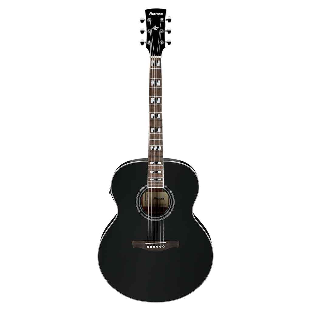 Ibanez Artwood AJ70M1E Jumbo Acoustic Electric Guitar - Black High Gloss-Andy's Music