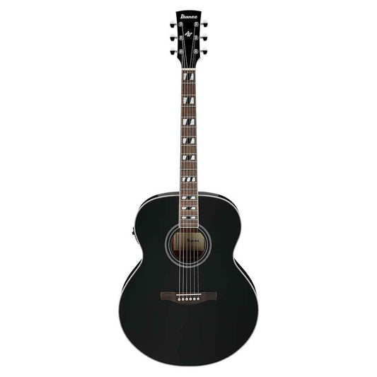 Ibanez Artwood AJ70M1E Jumbo Acoustic Electric Guitar - Black High Gloss-Andy's Music