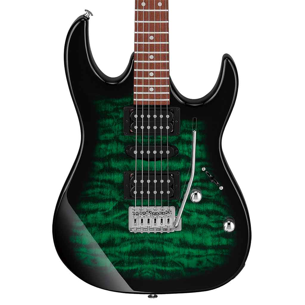 Ibanez GRX70QA Electric Guitar-Transparent Emerald Burst-Andy's Music