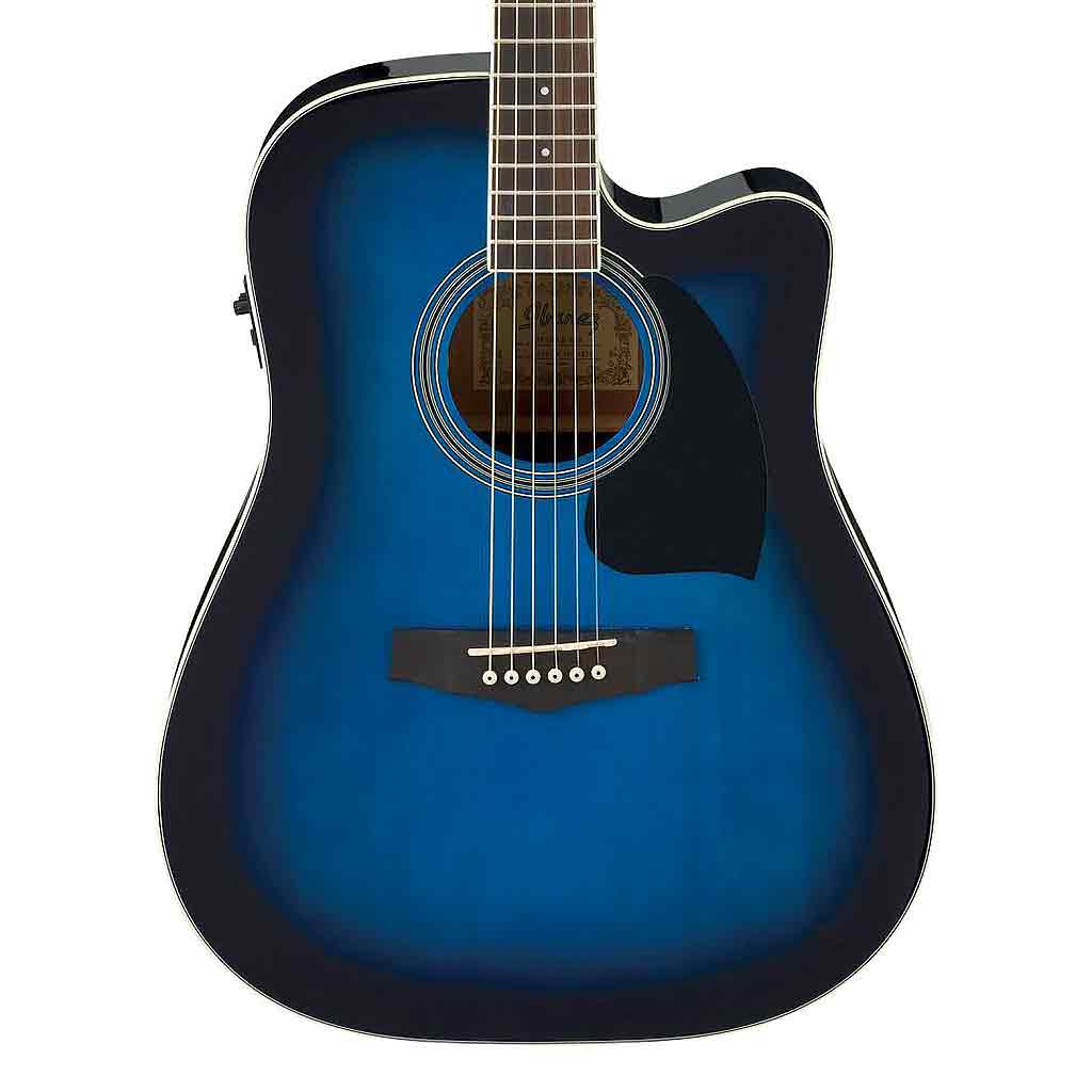 Ibanez PF15ECE Acoustic Electric Guitar - Transparent Blue Burst-Andy's Music