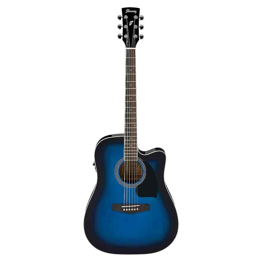 Ibanez PF15ECE Acoustic Electric Guitar - Transparent Blue Burst-Andy's Music