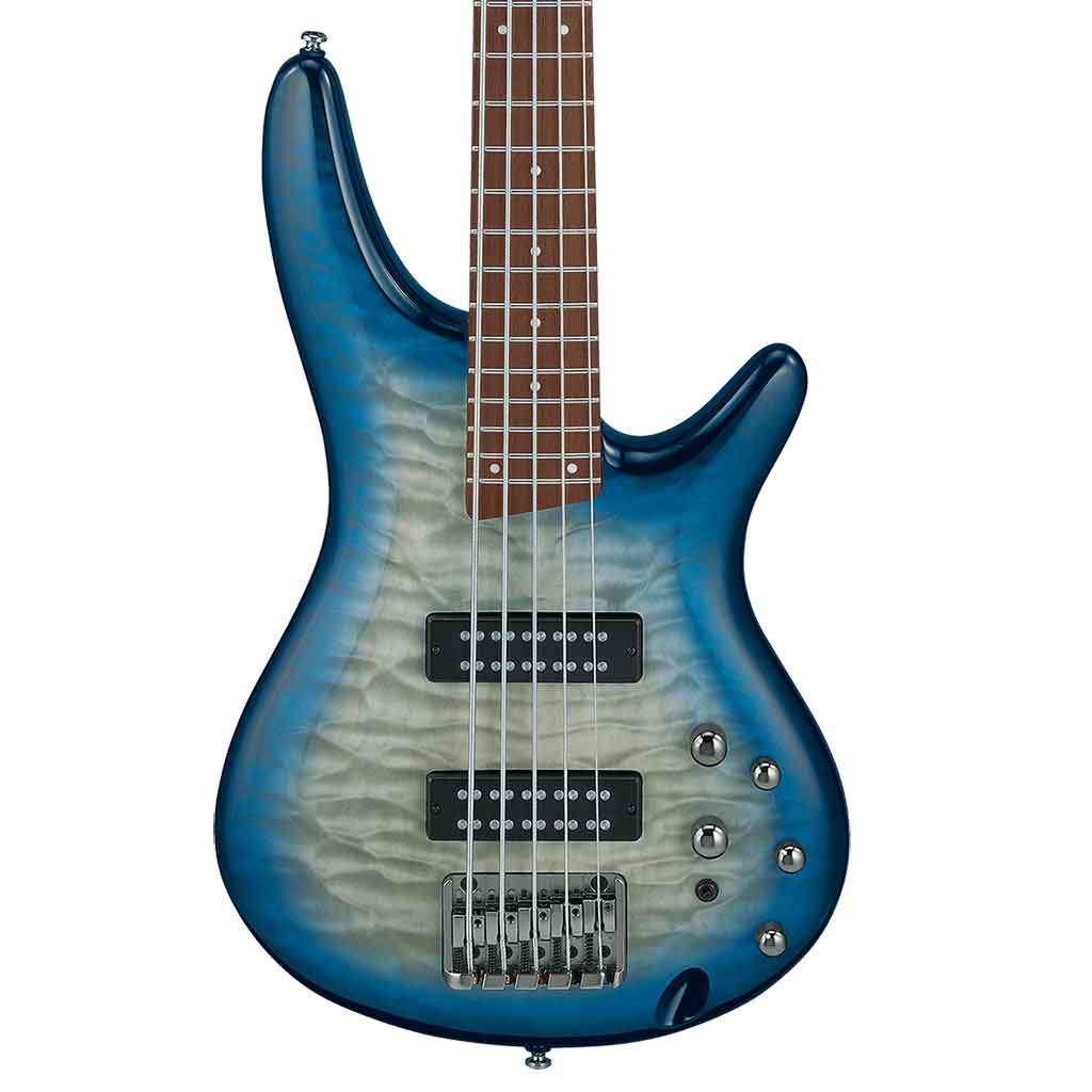 Ibanez SR405EQM 5-String Electric Bass Guitar - Stained Cosmic Blue Starburst-Andy's Music