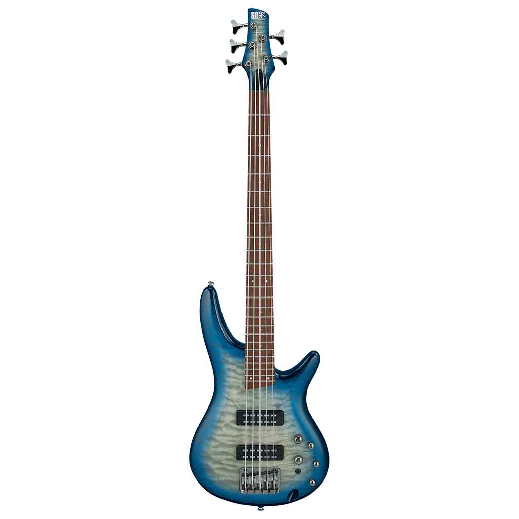 Ibanez SR405EQM 5-String Electric Bass Guitar - Stained Cosmic Blue Starburst-Andy's Music