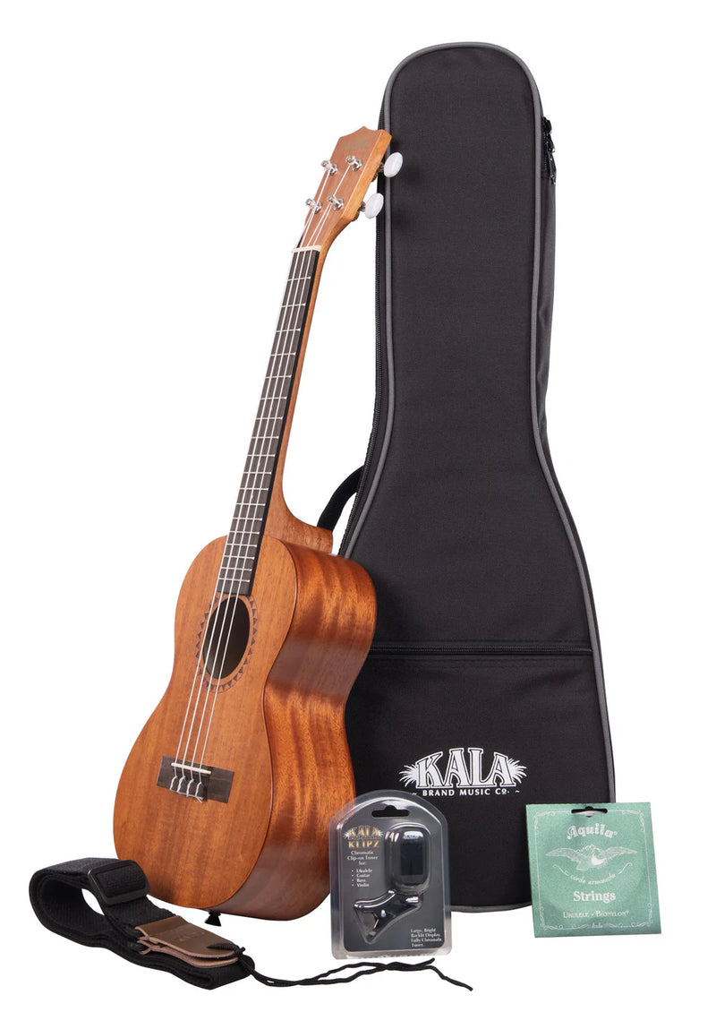 Kala KA15TBNDL Mahogany Tenor Ukulele Bundle w/ Bag, Tuner, & Strap