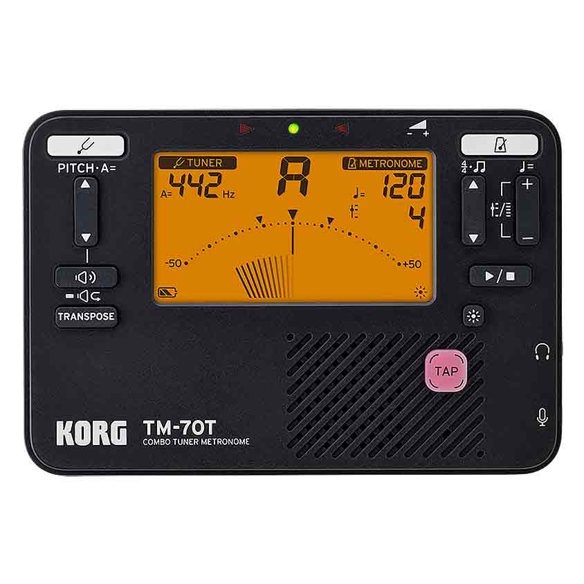 KORG TM-70CBK Tuner Metronome With Clip-On Mic-Andy's Music