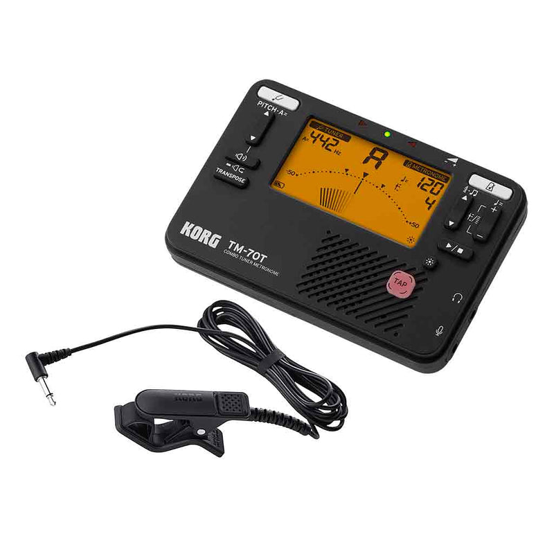 KORG TM-70CBK Tuner Metronome With Clip-On Mic